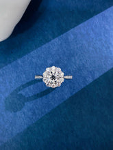 Load image into Gallery viewer, LUOWEND 18K White Gold Natural Diamond Ring for Women