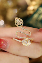 Load image into Gallery viewer, LUOWEND 18K Yellow Gold Real Diamond Ring for Women