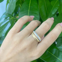 Load image into Gallery viewer, LUOWEND 18K Yellow Gold Natural Diamond Ring for Women