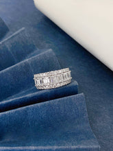 Load image into Gallery viewer, LUOWEND 18K White Gold Natural Diamond Ring for Women