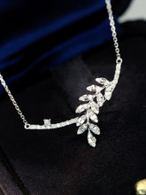Load image into Gallery viewer, LUOWEND 18K White Gold Fine Jewelry Real Natural Diamond Necklace for Women
