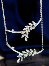 Load image into Gallery viewer, LUOWEND 18K White Gold Fine Jewelry Real Natural Diamond Necklace for Women