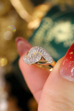 Load image into Gallery viewer, LUOWEND 18K Yellow Gold Real Natural Diamond Ring for Women