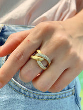 Load image into Gallery viewer, LUOWEND 18K Yellow Gold Fine Jewelry Real Natural Diamond Ring for Women