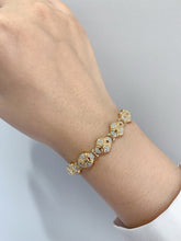 Load image into Gallery viewer, LUOWEND 18K Yellow Gold Natural Diamond Bracelet for Women