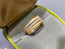 Load image into Gallery viewer, LUOWEND 18K Yellow Gold Natural Diamond Ring for Women