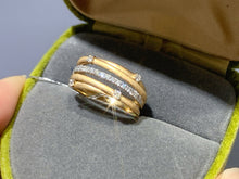 Load image into Gallery viewer, LUOWEND 18K Yellow Gold Natural Diamond Ring for Women