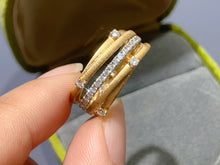 Load image into Gallery viewer, LUOWEND 18K Yellow Gold Natural Diamond Ring for Women