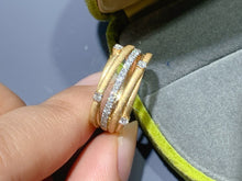 Load image into Gallery viewer, LUOWEND 18K Yellow Gold Natural Diamond Ring for Women