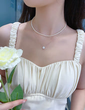 Load image into Gallery viewer, LUOWEND 18K White Gold Natural Diamond Pendant Necklace for Women