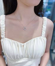 Load image into Gallery viewer, LUOWEND 18K White Gold Natural Diamond Pendant Necklace for Women