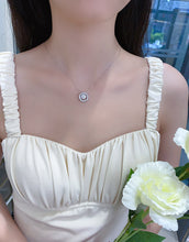 Load image into Gallery viewer, LUOWEND 18K White Gold Natural Diamond Pendant Necklace for Women