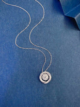 Load image into Gallery viewer, LUOWEND 18K White Gold Natural Diamond Pendant Necklace for Women