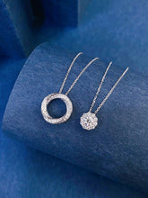 Load image into Gallery viewer, LUOWEND 18K White Gold Natural Diamond Pendant Necklace for Women