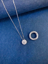 Load image into Gallery viewer, LUOWEND 18K White Gold Natural Diamond Pendant Necklace for Women
