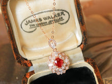 Load image into Gallery viewer, LUOWEND 18K Rose Gold Natural Ruby Necklace for Women