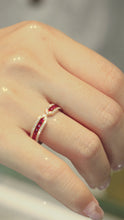 Load image into Gallery viewer, LUOWEND 18K Yellow Gold Fine Jewelry Natural Ruby Ring for Women