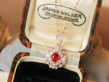 Load image into Gallery viewer, LUOWEND 18K Rose Gold Natural Ruby Necklace for Women