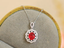 Load image into Gallery viewer, LUOWEND 18K White Gold Natural Ruby Necklace for Women