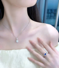 Load image into Gallery viewer, LUOWEND 18K White Gold Natural Diamond Pendant Necklace for Women