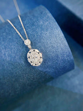 Load image into Gallery viewer, LUOWEND 18K White Gold Natural Diamond Pendant Necklace for Women