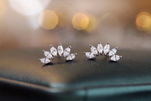 Load image into Gallery viewer, LUOWEND 18K White Gold Real Natural Diamond Stud Earrings for Women
