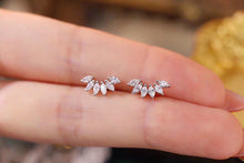 Load image into Gallery viewer, LUOWEND 18K White Gold Real Natural Diamond Stud Earrings for Women