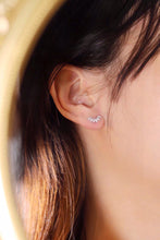 Load image into Gallery viewer, LUOWEND 18K White Gold Real Natural Diamond Stud Earrings for Women