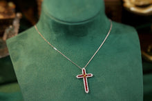 Load image into Gallery viewer, LUOWEND 18K White and Yellow Gold Real Natural Ruby Necklace for Women