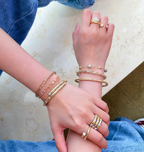 Load image into Gallery viewer, LUOWEND 18K Yellow Gold Natural Diamond Ring for Women