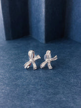 Load image into Gallery viewer, LUOWEND 18K White or Rose Gold Natural Diamond Earrings for Women
