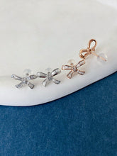 Load image into Gallery viewer, LUOWEND 18K White or Rose Gold Natural Diamond Earrings for Women