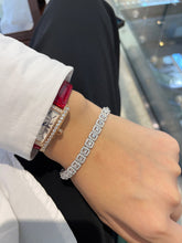 Load image into Gallery viewer, LUOWEND 18K White Gold Fine Jewelry Real Natural Diamond Bracelet for Women