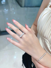 Load image into Gallery viewer, LUOWEND 18K White Gold Natural Diamond Ring for Women