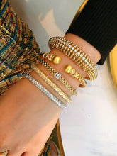 Load image into Gallery viewer, LUOWEND 18K White+Yellow Gold Natural Diamond Bracelet for Women