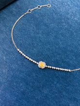 Load image into Gallery viewer, LUOWEND 18K White Gold Natural Yellow Diamond Bracelet for Women