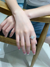 Load image into Gallery viewer, LUOWEND 18K White Gold Natural Diamond Ring for Women