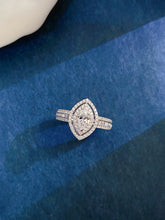 Load image into Gallery viewer, LUOWEND 18K White Gold Natural Diamond Ring for Women
