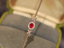 Load image into Gallery viewer, LUOWEND 18K Yellow Gold Natural Ruby Bracelet for Women