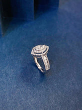 Load image into Gallery viewer, LUOWEND 18K White Gold Natural Diamond Ring for Women