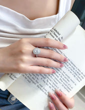 Load image into Gallery viewer, LUOWEND 18K White Gold Ring Natural Diamond Ring for Women