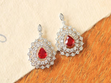 Load image into Gallery viewer, LUOWEND 18K White Gold Natural Ruby Necklace for Women