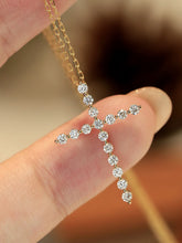 Load image into Gallery viewer, LUOWEND 18K White/Yellow Gold Fine Jewelry Real Natural Diamond Pendant Necklace for Women