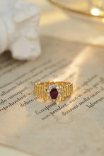 Load image into Gallery viewer, LUOWEND 18K Yellow Gold Real Natural Diamond and Ruby Ring for Women