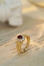 Load image into Gallery viewer, LUOWEND 18K Yellow Gold Real Natural Diamond and Ruby Ring for Women