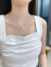 Load image into Gallery viewer, LUOWEND 18K White Gold Natural Diamond Necklace for Women