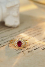 Load image into Gallery viewer, LUOWEND 18K Yellow Gold Real Natural Diamond&Ruby Ring for Women