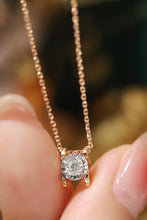Load image into Gallery viewer, LUOWEND 18K Rose Gold Real Natural Diamond Pendant Necklace for Women