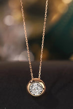 Load image into Gallery viewer, LUOWEND 18K Rose Gold Real Natural Diamond Pendant Necklace for Women