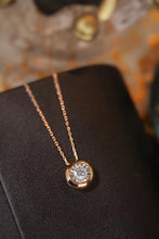 Load image into Gallery viewer, LUOWEND 18K Rose Gold Real Natural Diamond Pendant Necklace for Women